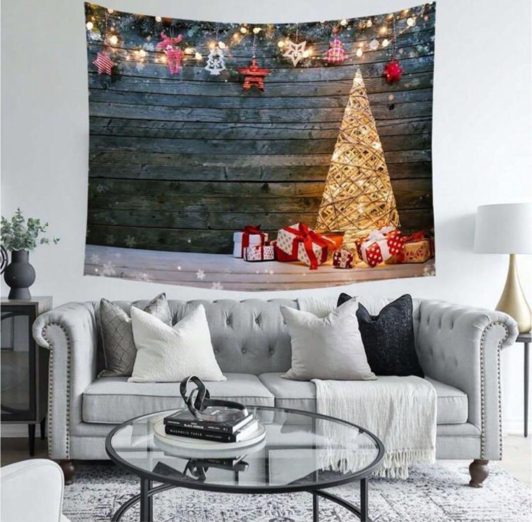 タペストリー クリスマスツリー ゴールド 背景布 インスタ映え フォト