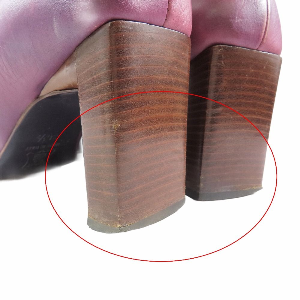 FENDI フェンディ スクエアトゥ パンプス チャンキーヒール ハイヒール  