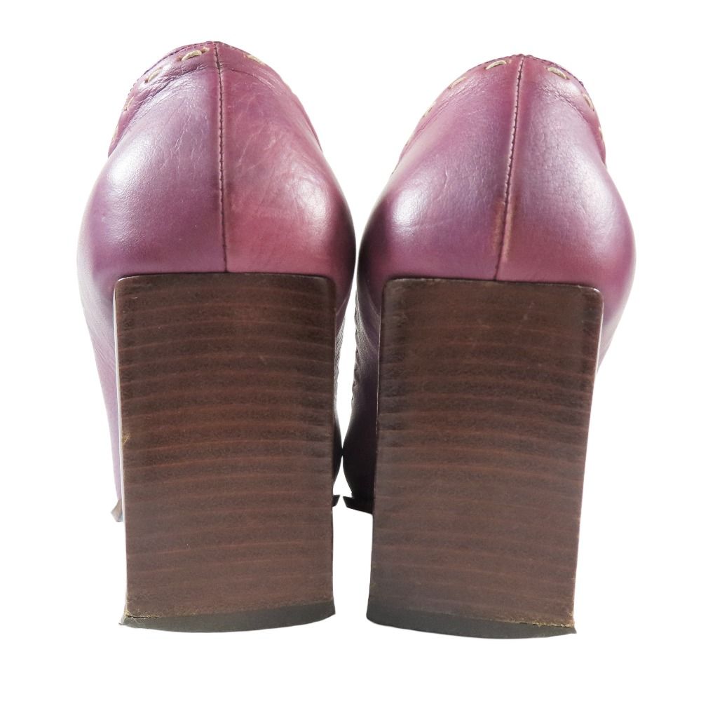 FENDI フェンディ スクエアトゥ パンプス チャンキーヒール ハイヒール  