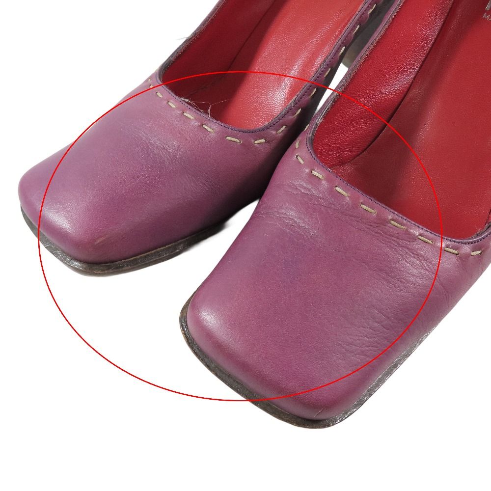 FENDI フェンディ スクエアトゥ パンプス チャンキーヒール ハイヒール  