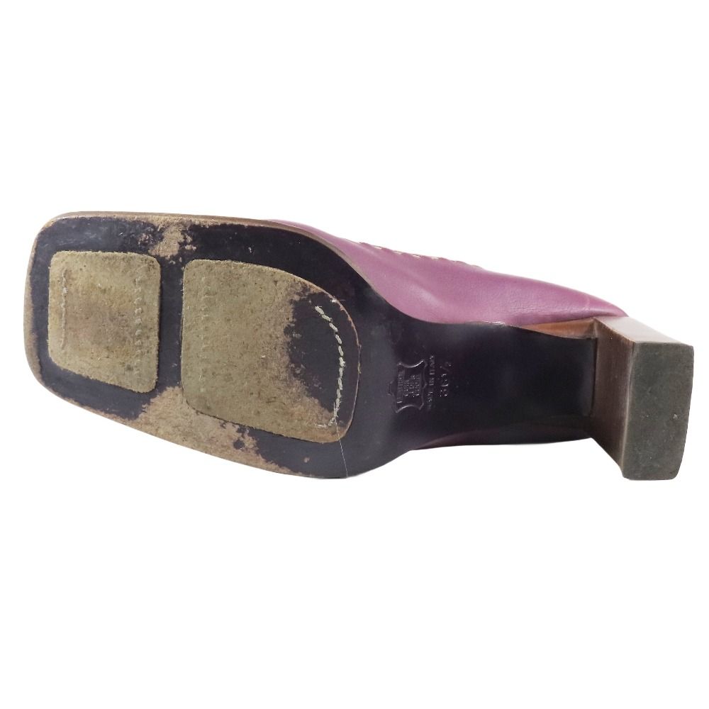 FENDI フェンディ スクエアトゥ パンプス チャンキーヒール ハイヒール  