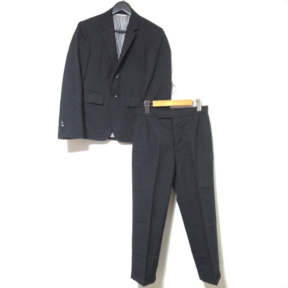 THOM BROWNE トムブラウン テーラードジャケット スラックスパンツ スーツ セットアップ サイズ00 チャコールグレー メンズ 古着