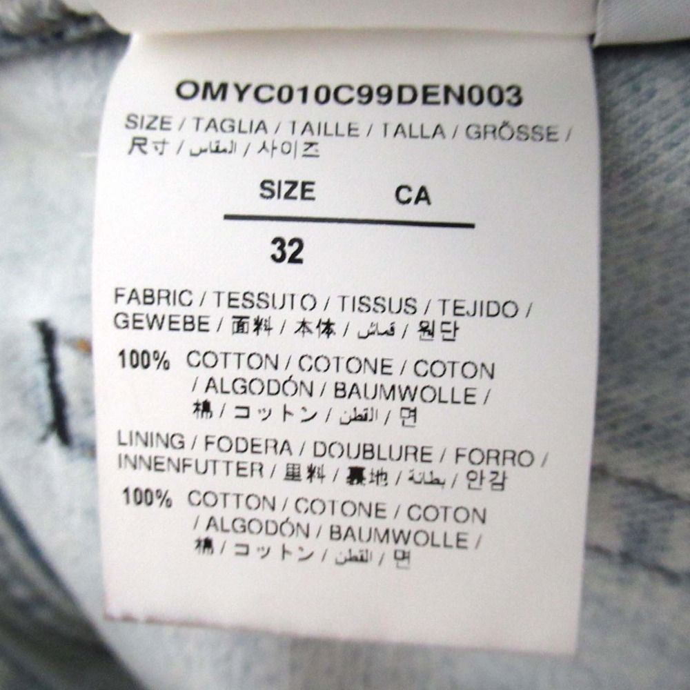 Off-White オフホワイト バックアロープリント デニム ショートパンツ W 32 ライトブルー メンズ 古着