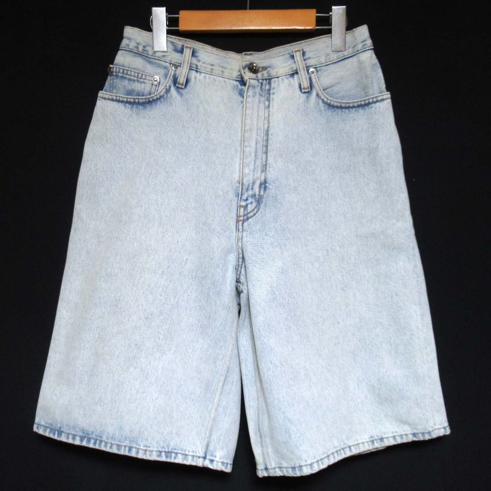 Off-White オフホワイト バックアロープリント デニム ショートパンツ W32 ライトブルー メンズ 古着