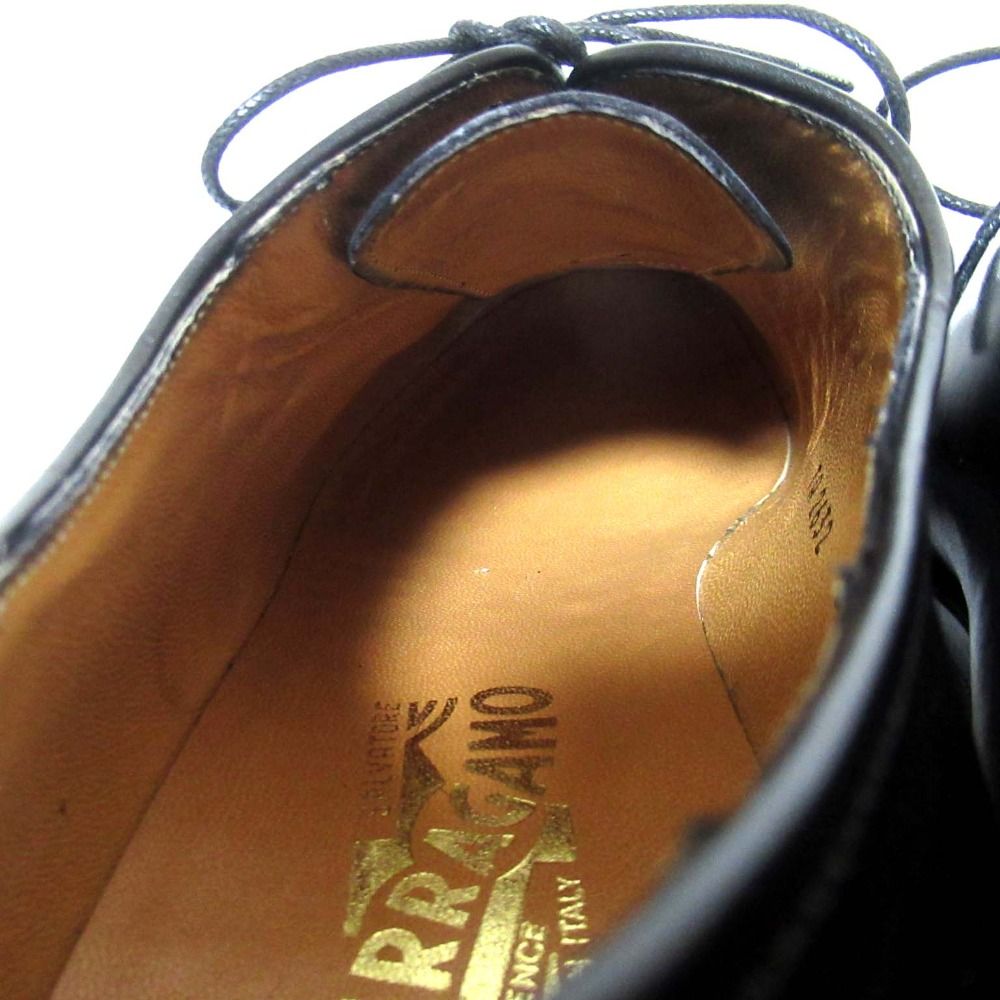  Salvatore Ferragamo サルヴァトーレフェラガモ レザー ビジネスシューズ ドレスシューズ サイズ7.5 EEE 25.5 cm相当 ブラック メンズ 古着 ドレス ビジネスシューズ ブーツ 革靴
