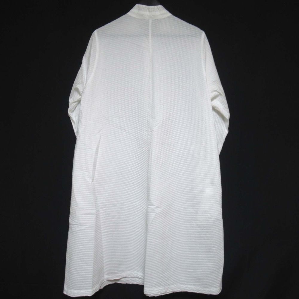 クリーニング済 YACCOMARICARD ヤッコマリカルド 長袖 バンド シャツワンピース Nサイズ ホワイト レディース 古着