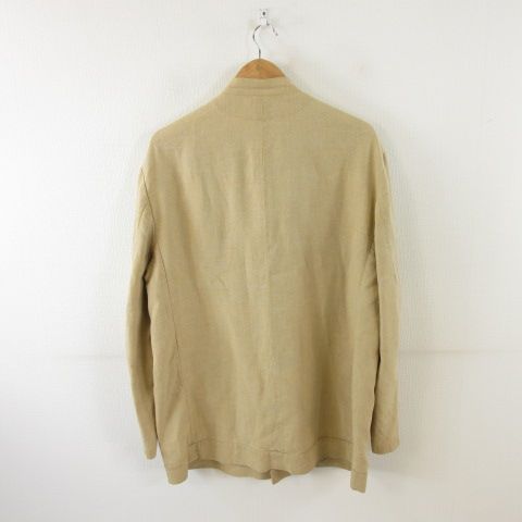 パパス Papas リネンジャケット ハーフ丈 長袖 ベージュ L A318