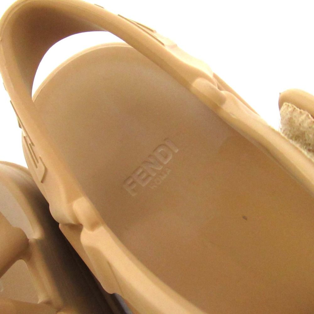  22 SS FENDI フェンディ ラバー ストラップ スポーツサンダル サイズ36 23 cm相当 ベージュ レディース 古着 サンダル サンダル ミュール