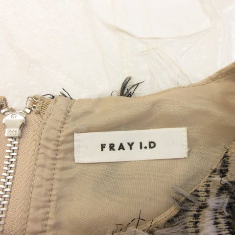 【送料無料】＋【高品質】! フレイアイディー FRAY I.D ノースリーブワンピース ミニ フリンジ ベージュ 黒 1 A500 本店なら人気のもSALE価格で!