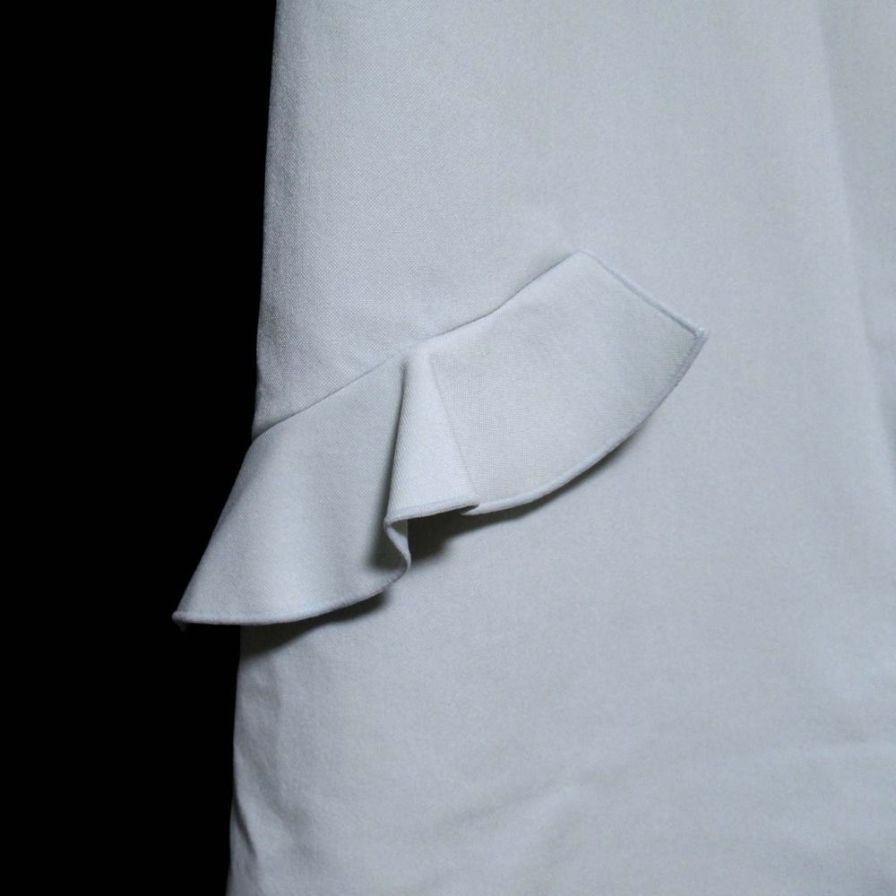 FOXEY NEW YORK フォクシーニューヨーク フラウンス ポケット ノー コート 39682 サイズ38 ライトブルー レディース 古着 GULLKHAN_COM