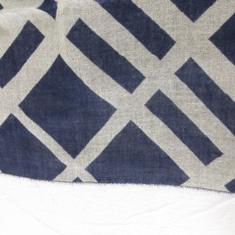 バーバリー ロンドン BURBERRY LONDON ストール アルパカ フリンジ 総柄 紺 A564
