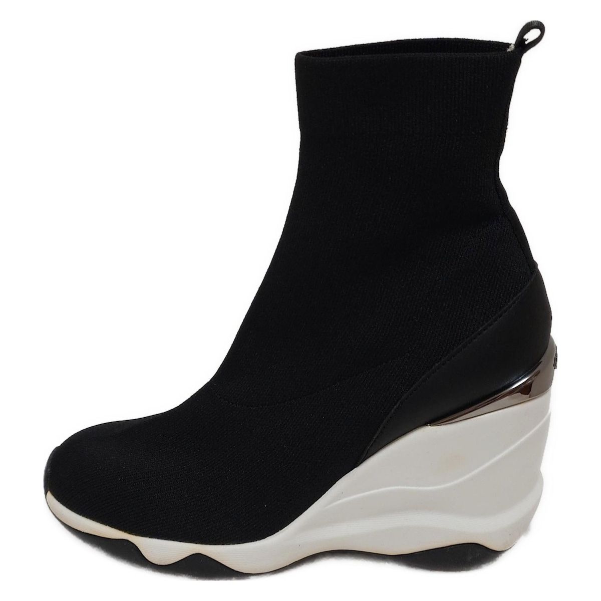 DIANA ダイアナ ショートブーツ 22.5 レディース 黒 ウェッジソール レザー