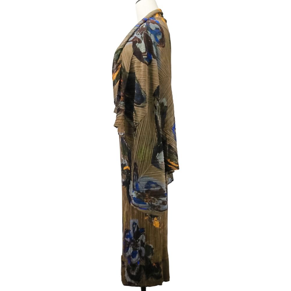 プリーツプリーズ イッセイミヤケ ロングワンピース トップス ショール 3点セット PP61-JK752 PP61-JH755 ブラウン レディース 古着