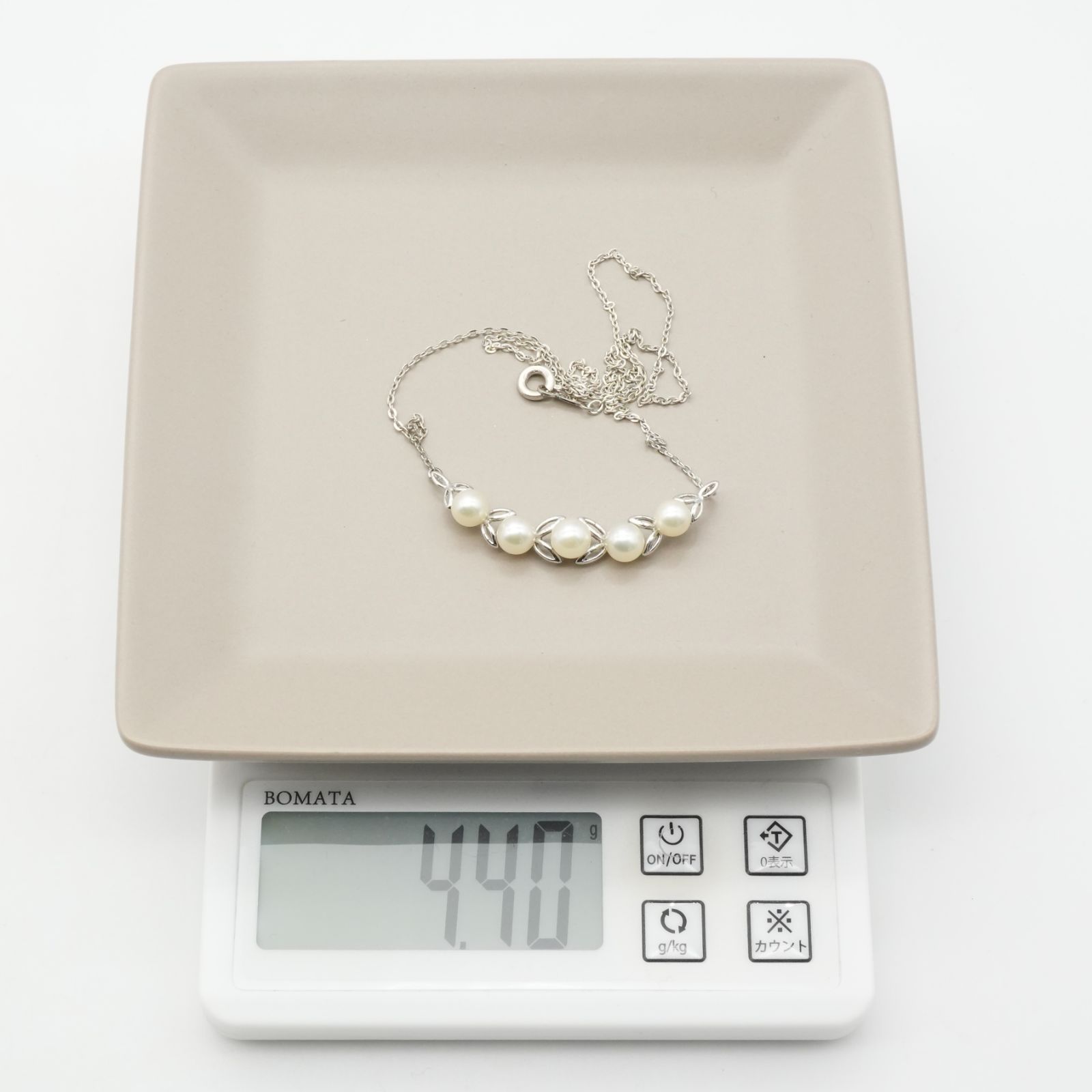 ミキモト パール カーブ ライン コレクション リーフ ネックレス