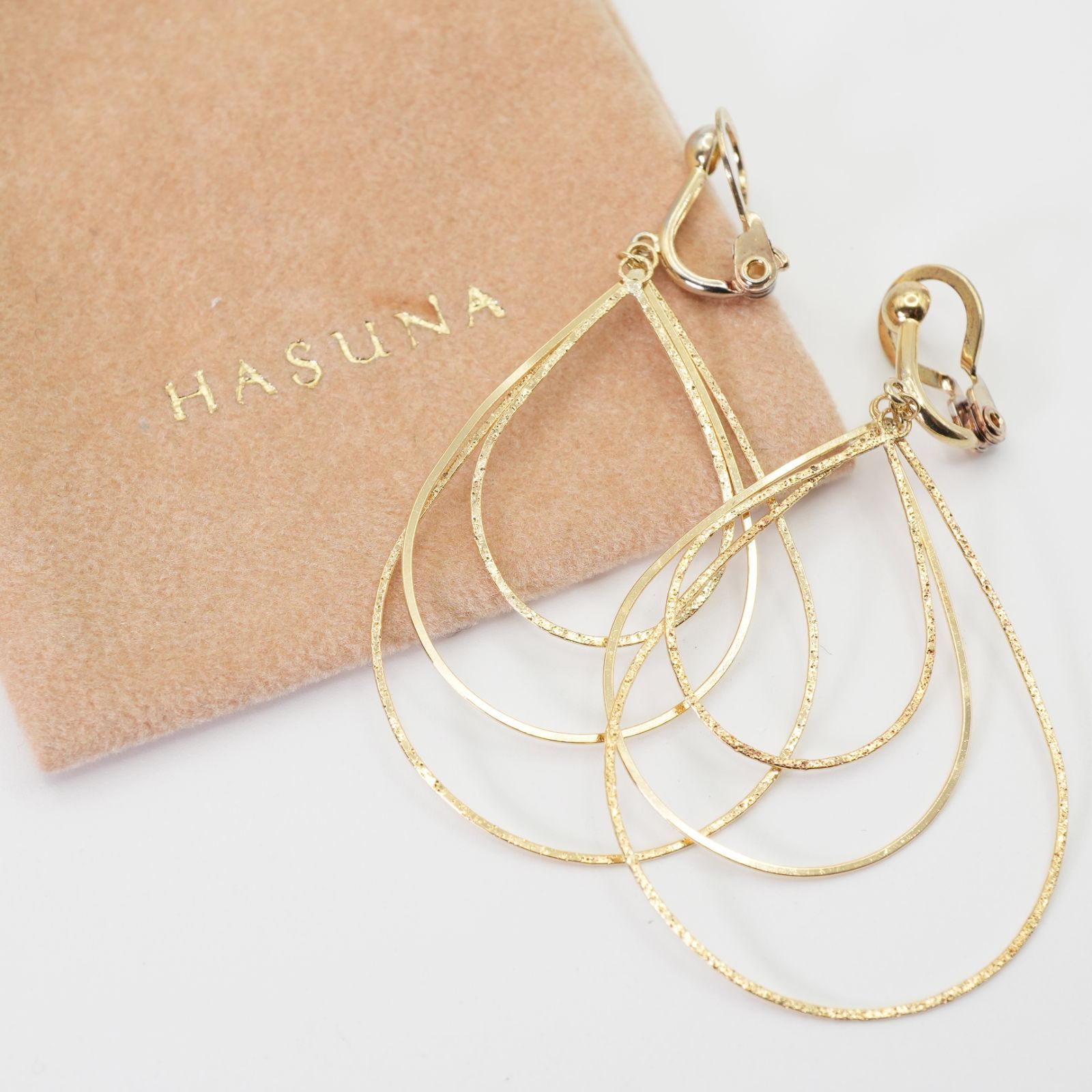 ハスナ K18×SV ドロップ ゴールド イヤリング 25-1894袋