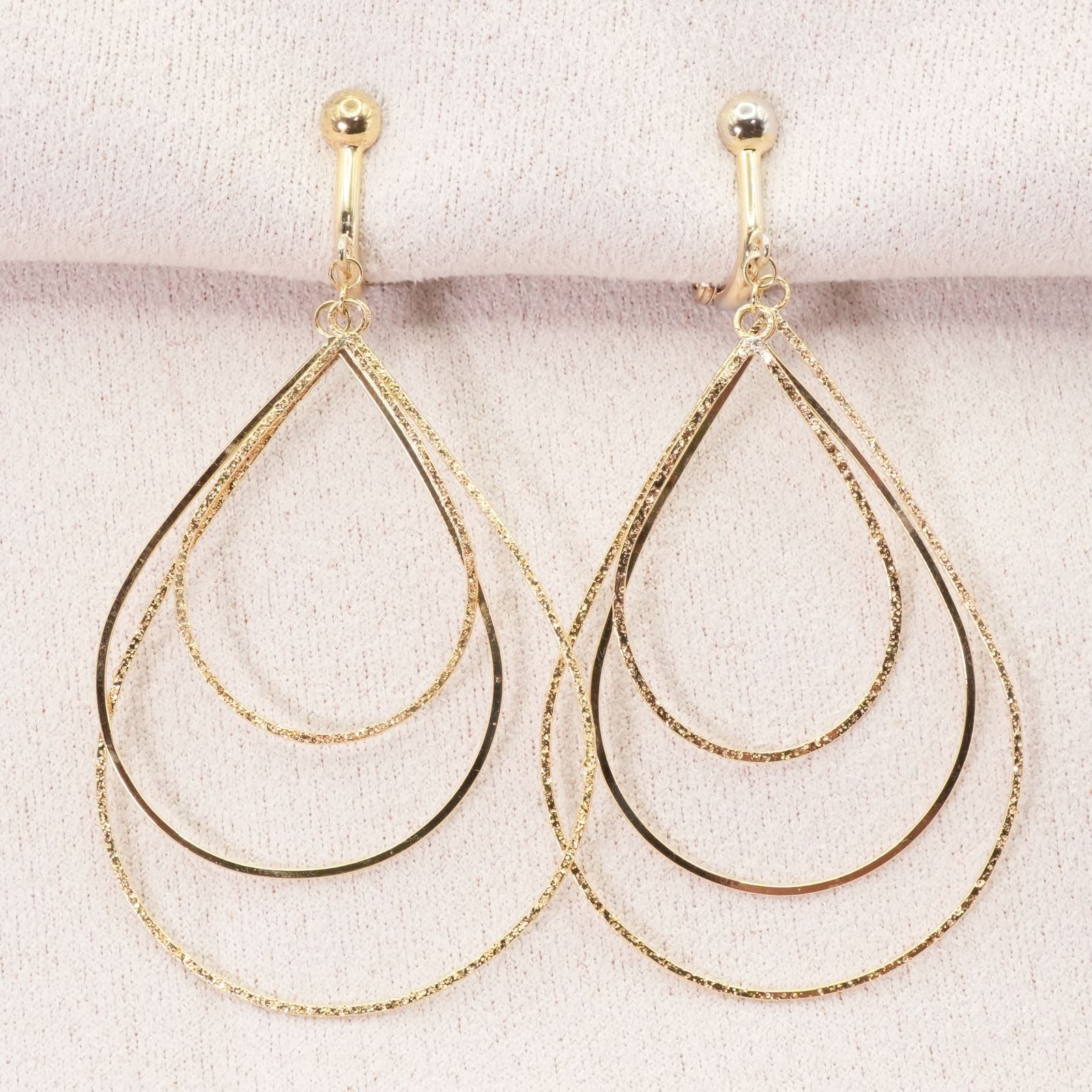 ハスナ K18×SV ドロップ ゴールド イヤリング 25-1894袋