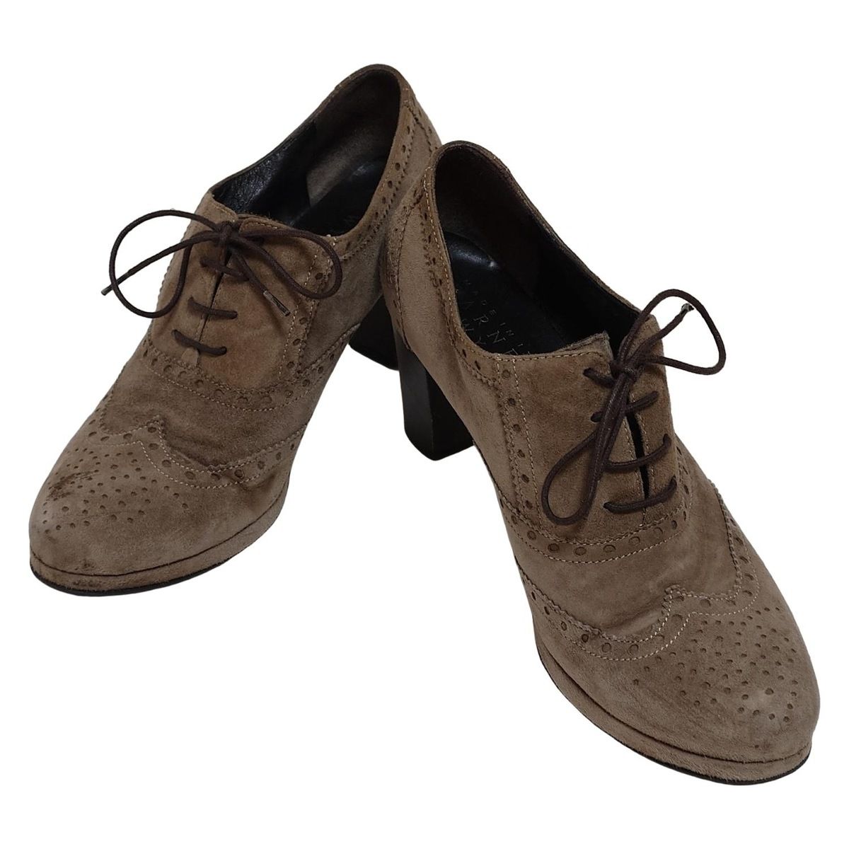 バーニーズ ブーティ 36 1 2 レディース - グレーベージュ ウィングチップ