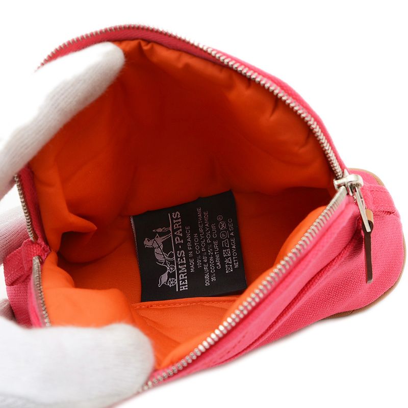 エルメス ボリードポーチ 16 ミニミニ キャンバス ピンク DECORATOM_COM_BR