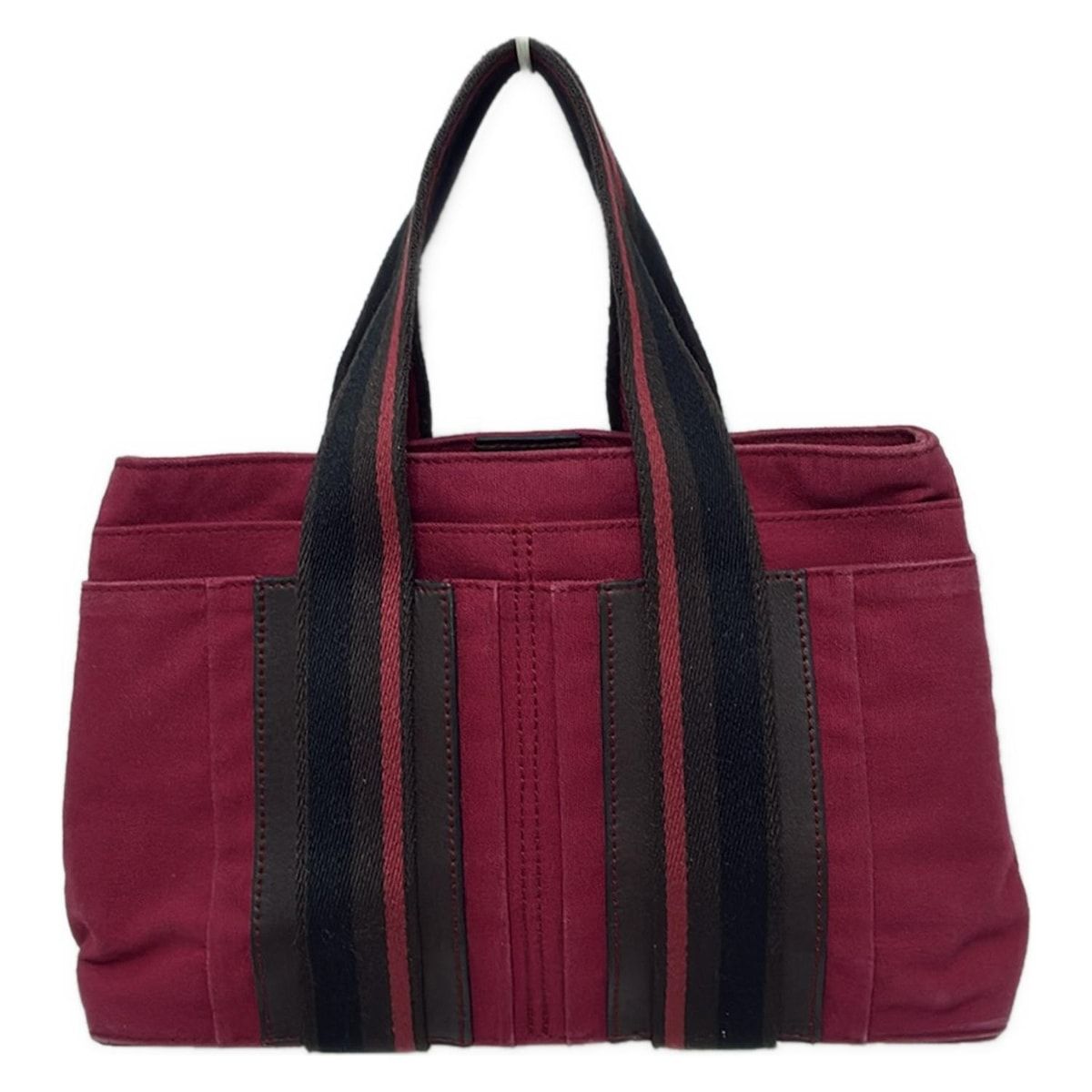 HERMES エルメス トートバッグ トロカホリゾンタルPM レッド×ブラウン×マルチ レザー