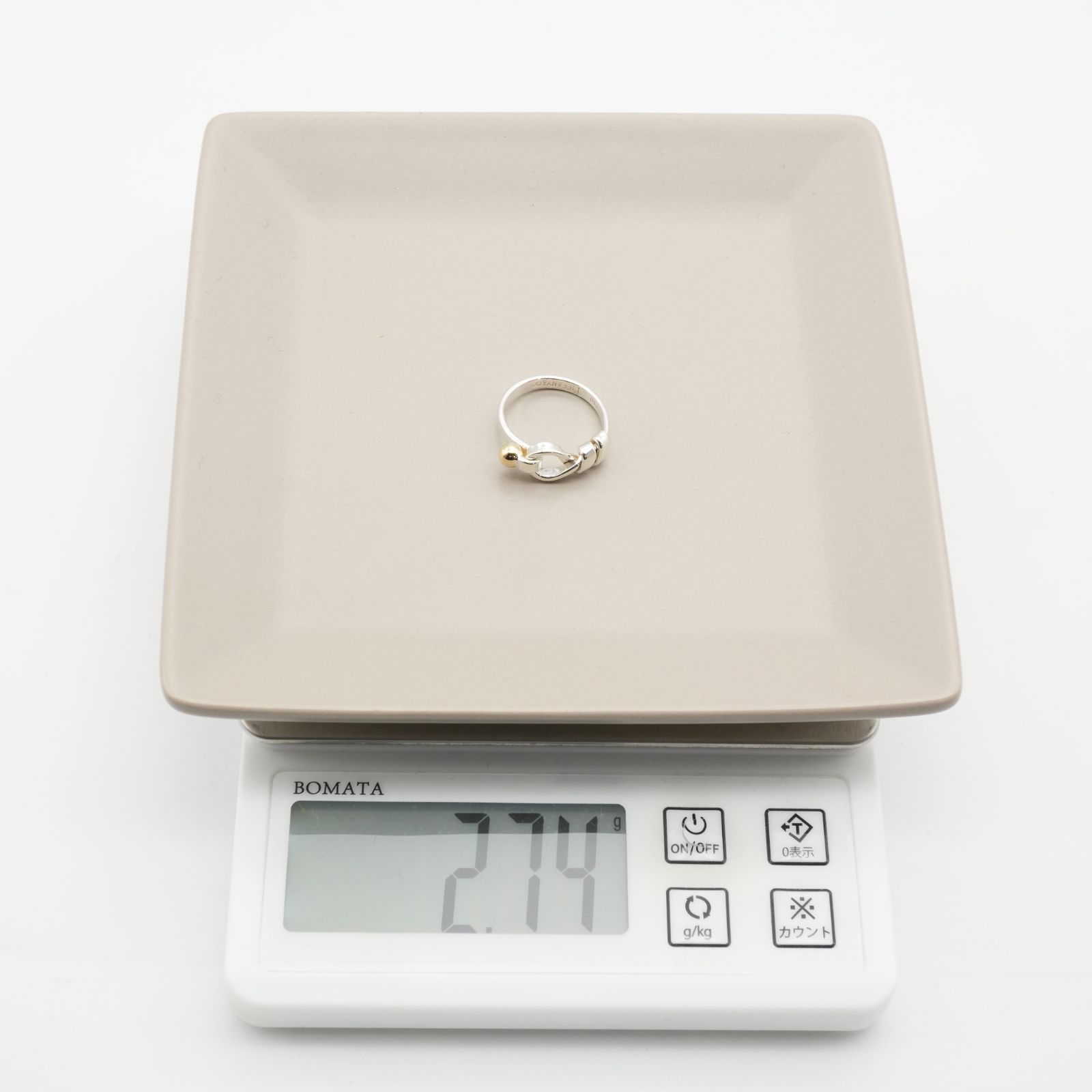 K9 2連クロスデザインリング 12号 ジュエリーマキ k9 レディースリング