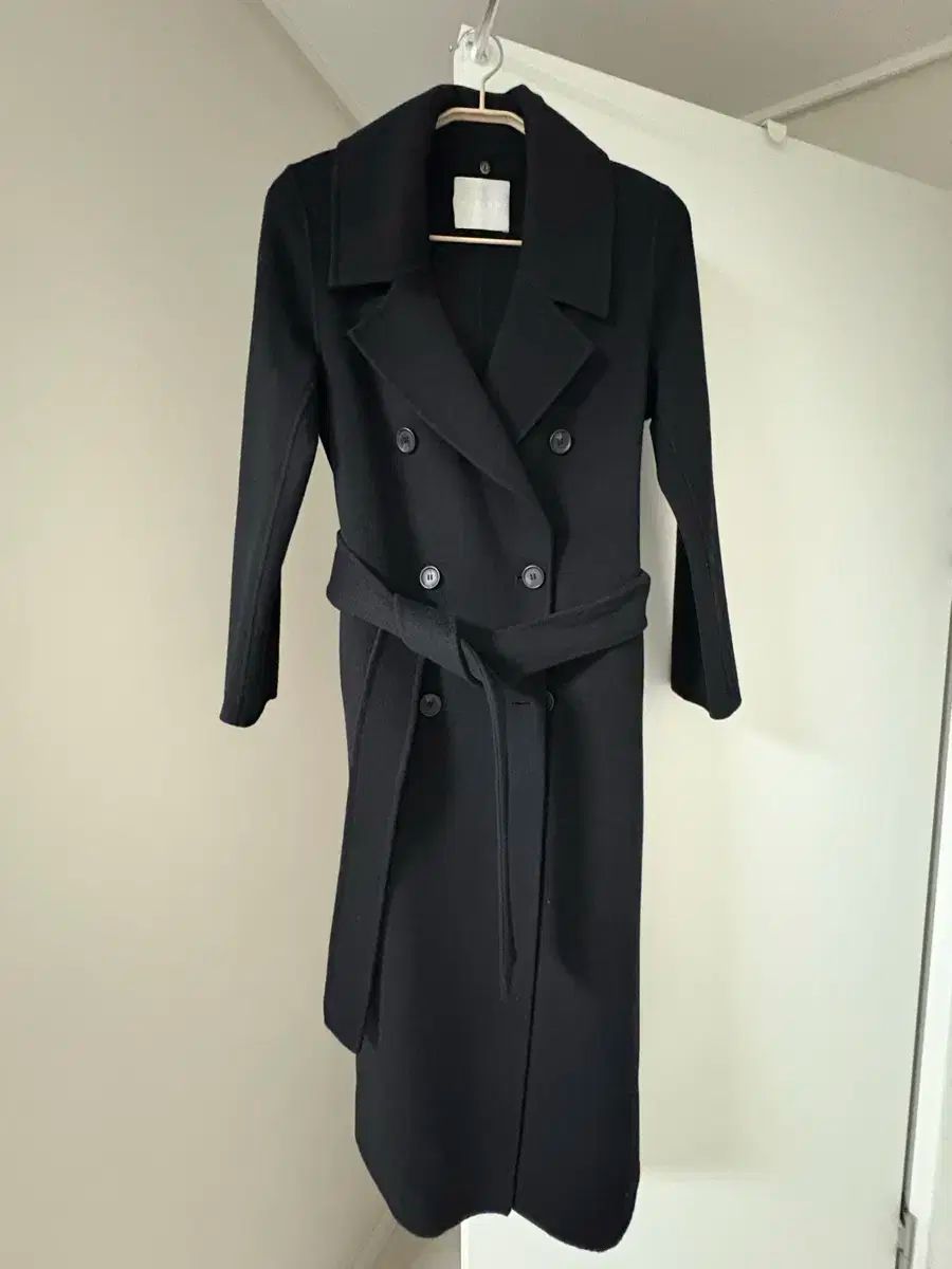 ハンドメイド ブラック ロング コート