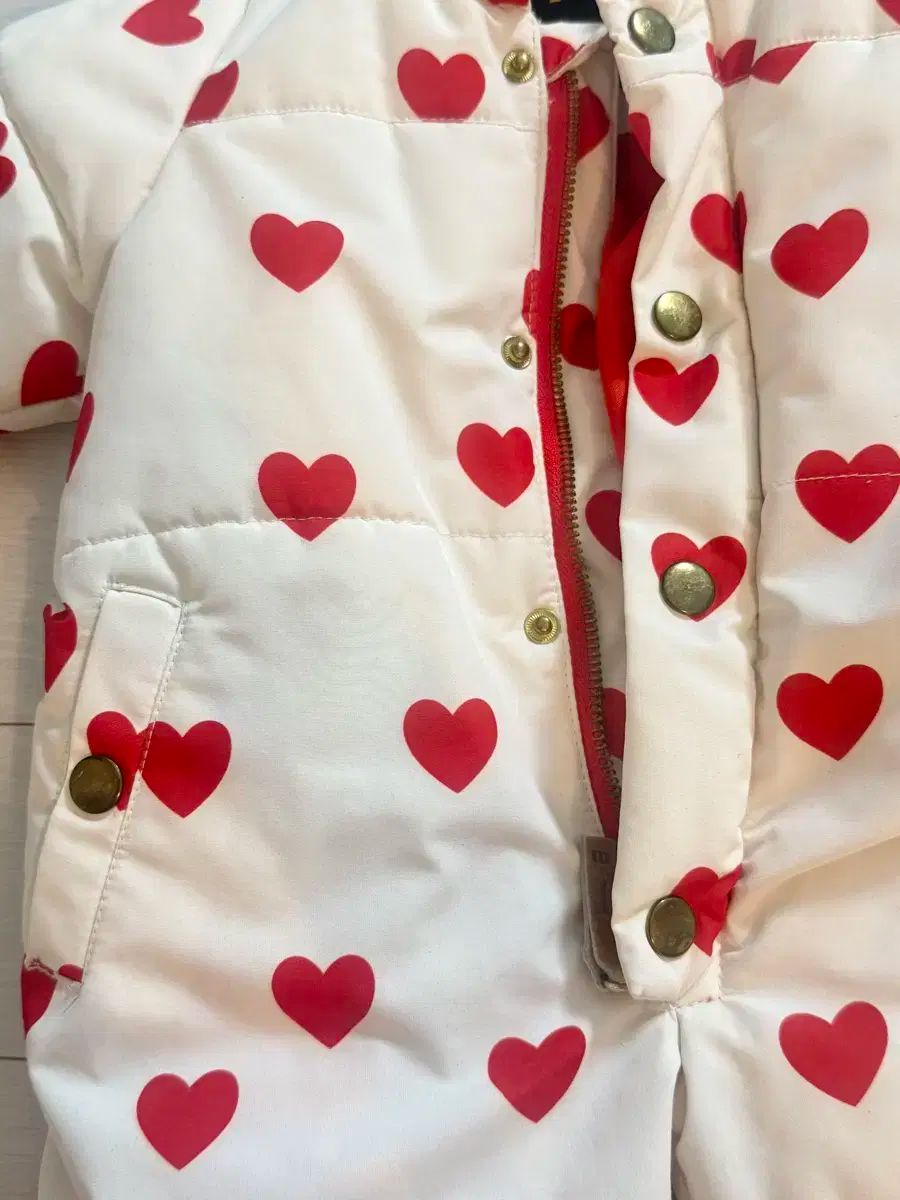  ミニロディーニ ハート オーバーオール スノースーツ 56 62 ツーウェイ ドレスオール ベビー服(~95cm)