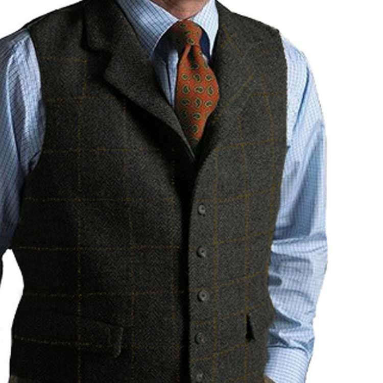 ベスト スーツ ジレ メンズ チェック柄 フォーマルベスト ジレベスト 前開き 襟付き スリム 細身 カジュアル 紳士 おしゃれ オフィス 通勤 ビジネス 結婚式 二次会 成人式 イギリス風 春 秋 #p