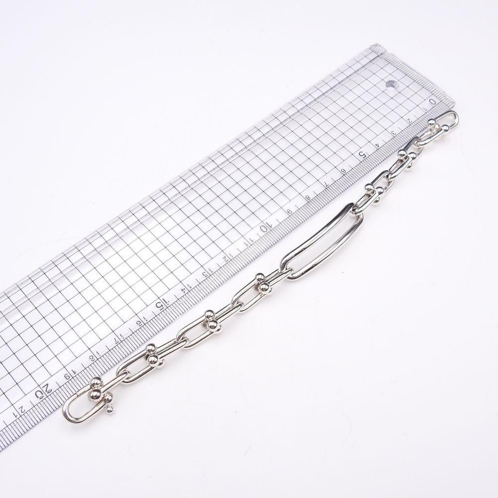 TIFFANY-Co. ハードウェア ミディアムリンク ブレスレット Ag925 シルバー 35.5g ️AAランク 現品限り