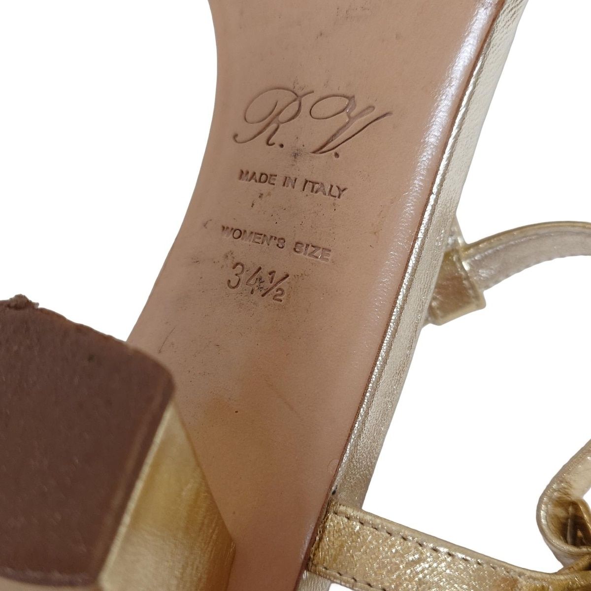  RogerVivier ロジェヴィヴィエ サンダル 34 1 2 レディース - ゴールド レザー サンダル サンダル ミュール