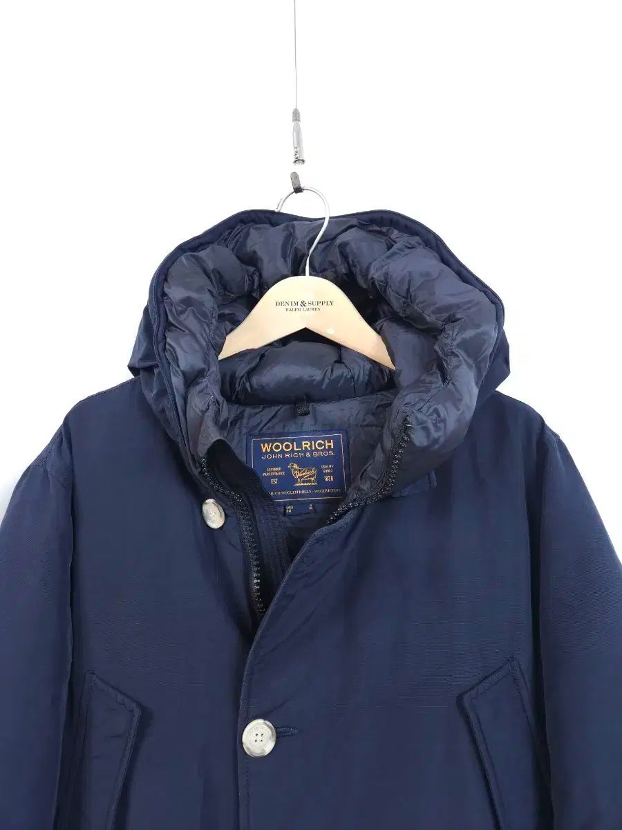 WOOLRICH ネイビー フード ダウン コート