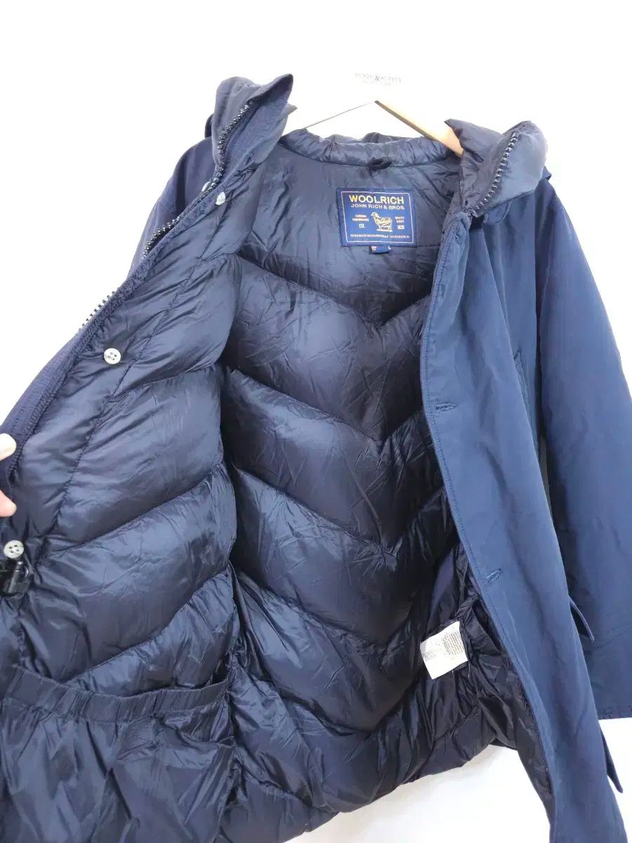 WOOLRICH ネイビー フード ダウン コート KANDAIZUMI_COM