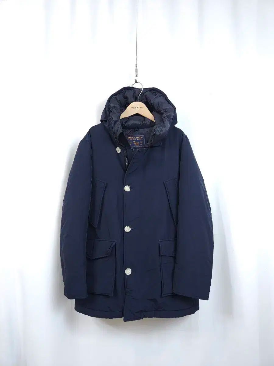 WOOLRICH ネイビー フード ダウン コート