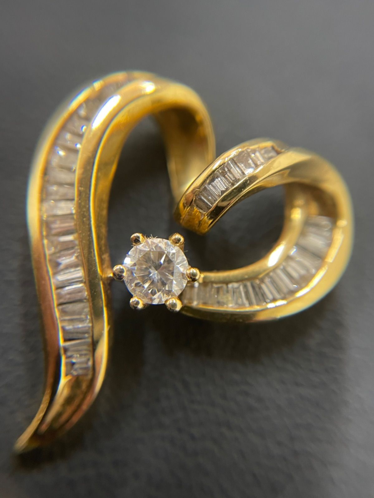 K18 ダイヤ1.03ct ハートモチーフ ネックレストップ