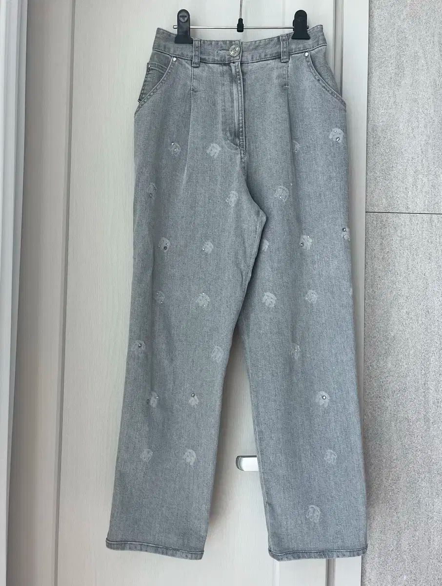 The HANDSOME TIME ロゴ テーパード デニムパンツ 44- キュービック グレーデニム