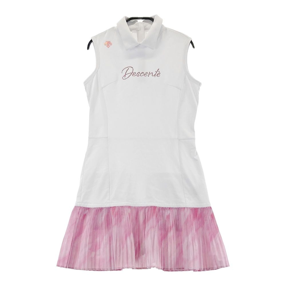 サイズ S DESCENTE GOLF デサントゴルフ ノースリーブ ワンピース ラインストーン タイダイ柄 ホワイト系 240101508214 ゴルフウェア レディース ストスト