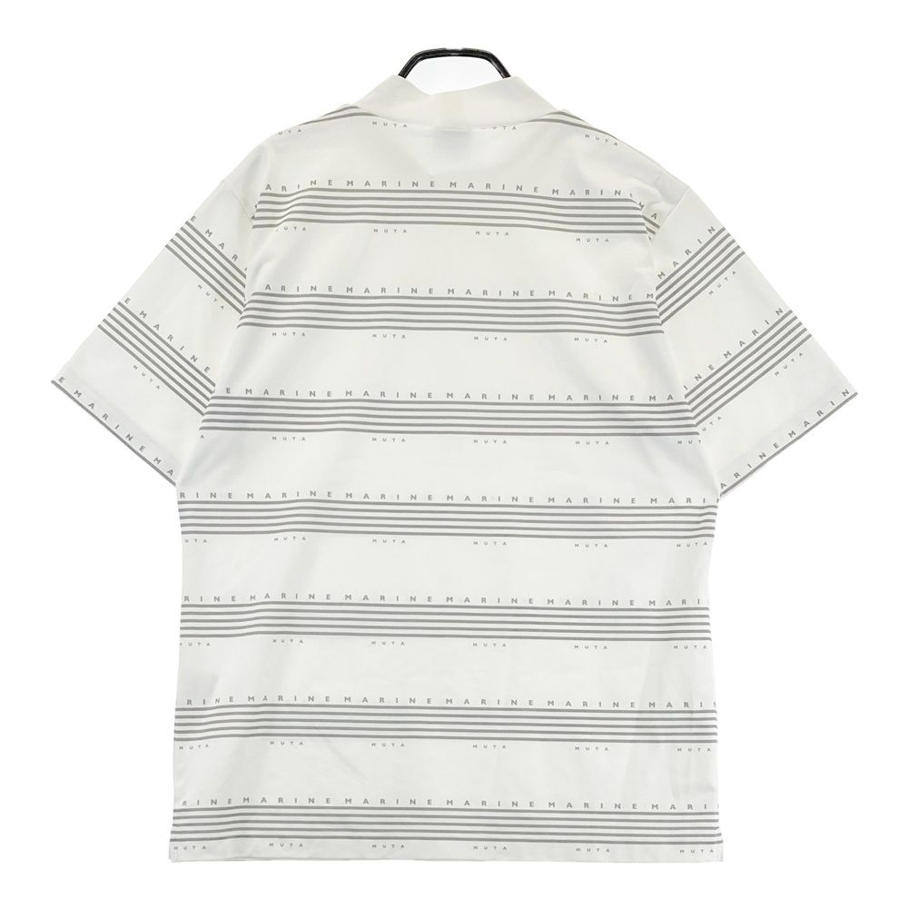サイズ 7 MUTA MARINE ムータマリン ハイネック 半袖Tシャツ ボーダー柄 ホワイト系 240101529689 ゴルフウェア メンズ ストスト