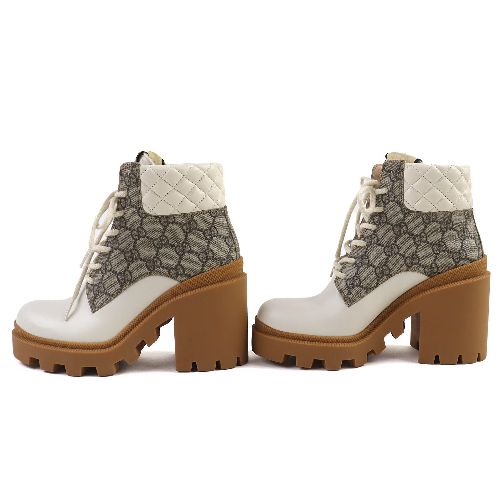 美品△GUCCI グッチ 659691 GGスプリーム レースアップ レザー