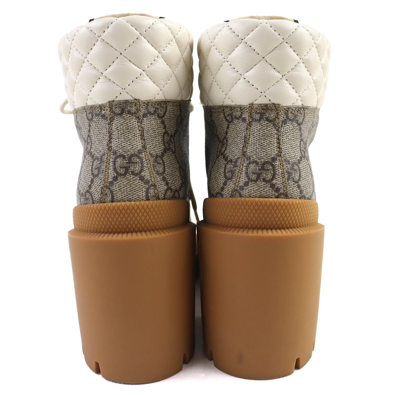 美品✨希少　GUCCI ニット　ショートブーツ　シェリーライン　レザー 美品 グッチ ショートブーツ サイドジップアップ 718386 レディース