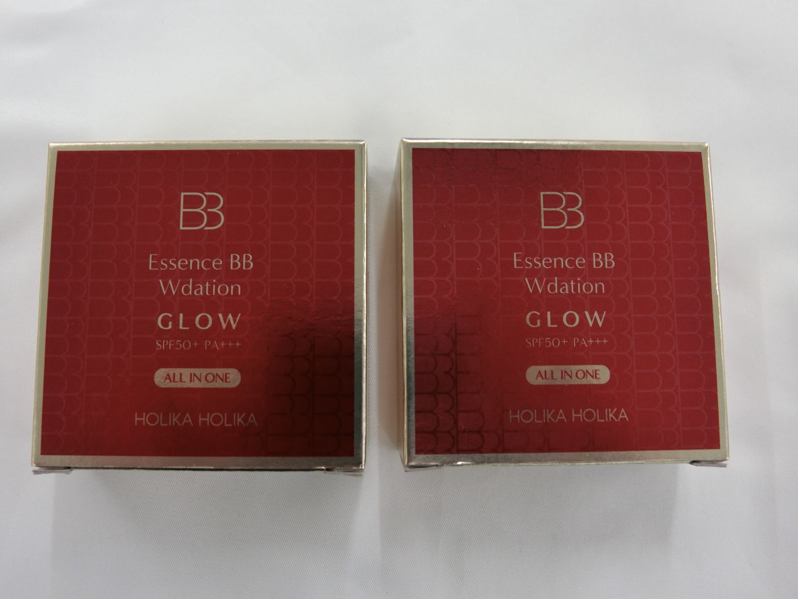 【ホリカホリカ エッセンス BB Wデーション グロウ (BBクリーム・ファンデーション)18g 専用パフ付き (9割残×2)(箱崩れ有)合計92.1g】