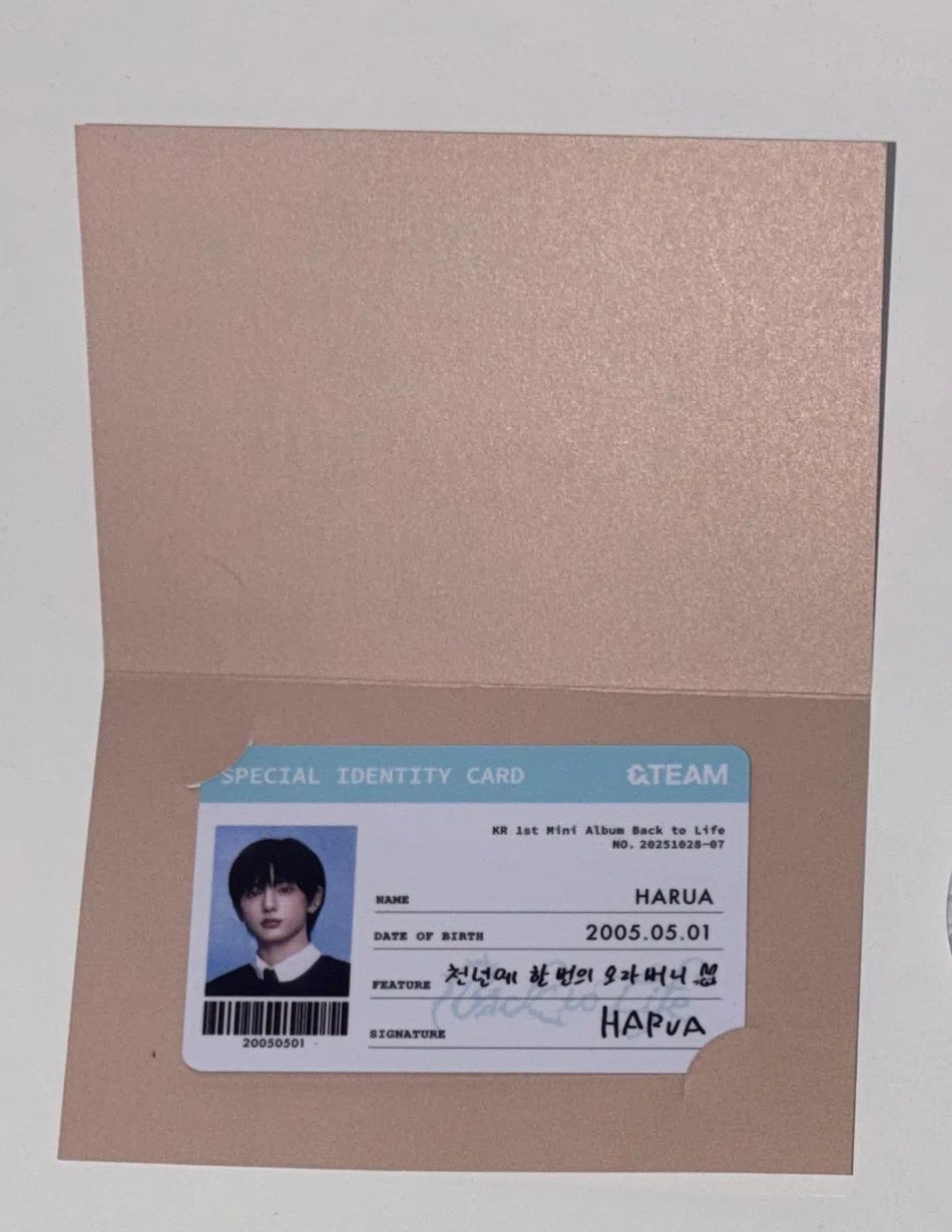 大人気，新作登場 u0026TEAM HARUA ハルア Back to Life POPUP 購入特典 写真・チェキ