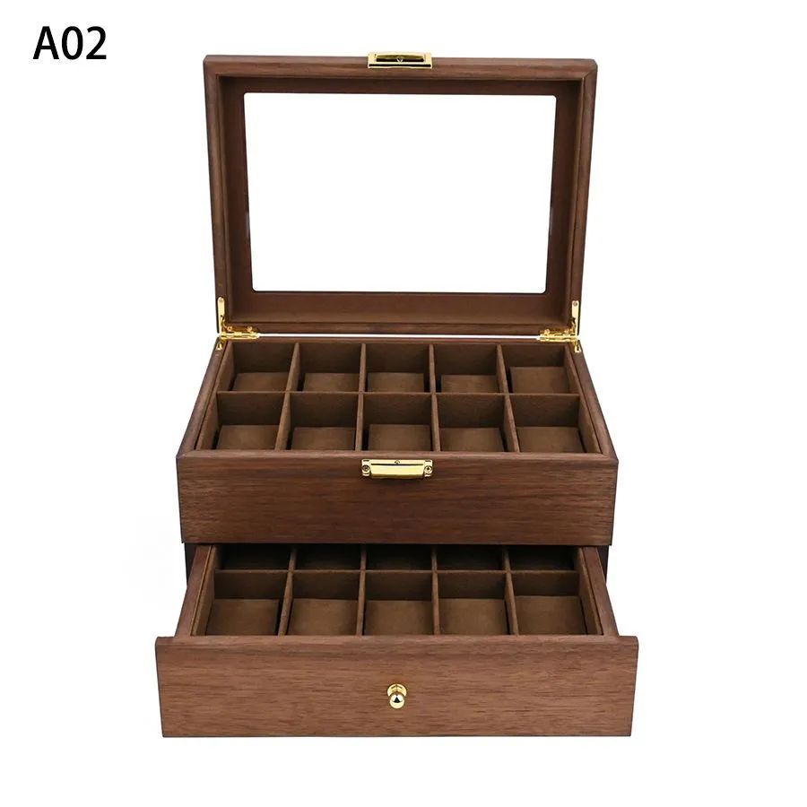 20本用 時計ケース 腕時計 収納ケース 木製 2段式 ウォッチボックス ケース インテリア 保管 観賞用 展示 上品 おしゃれ MARWIL-DEMENAGEMENTS_CH