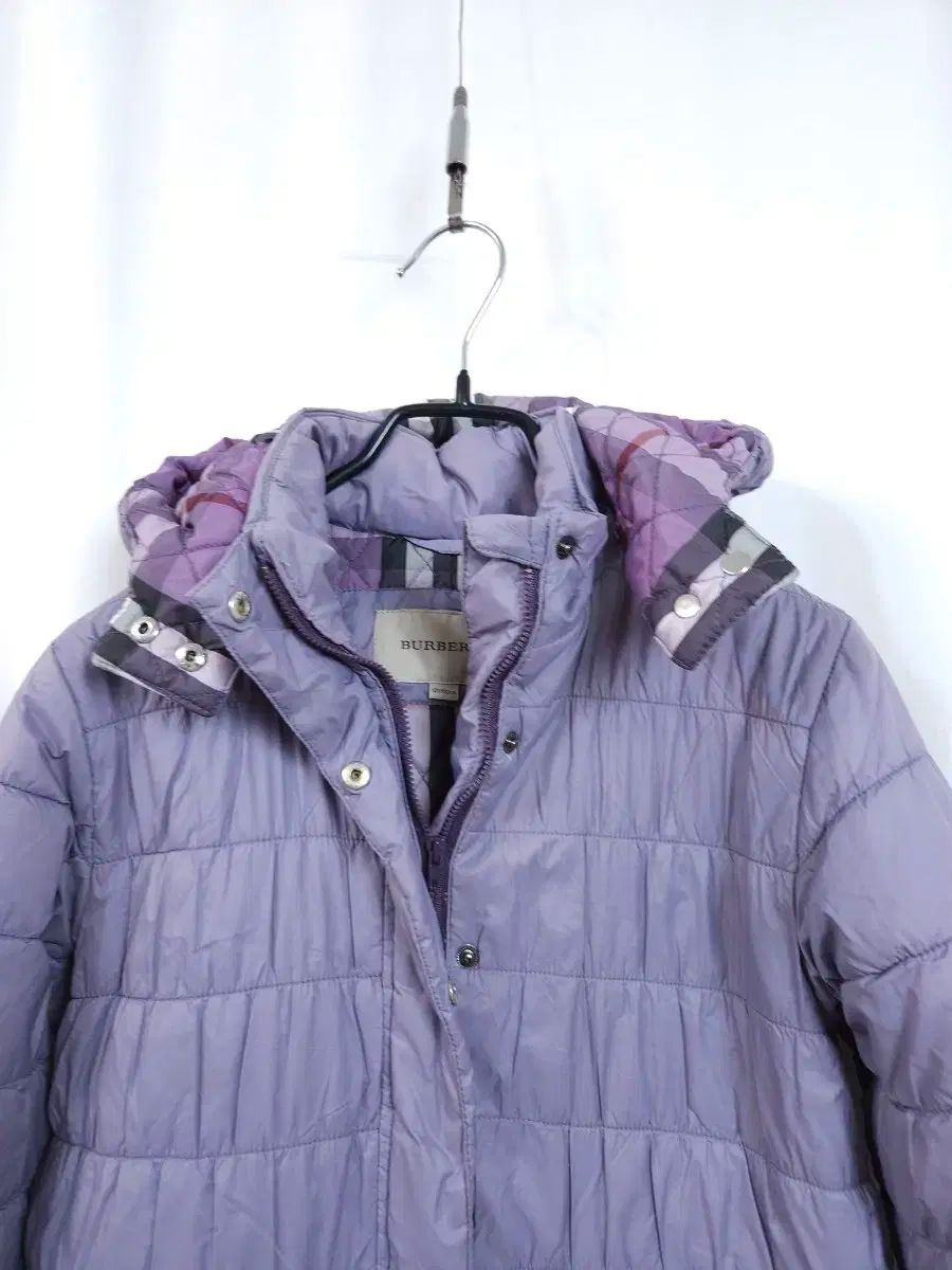 バーバリーキッズ パープル キルティング ダウン アウター 152