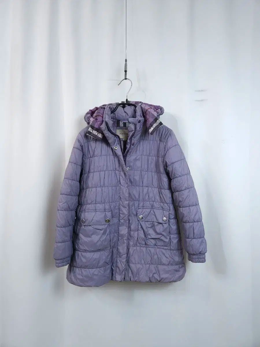 バーバリーキッズ パープル キルティング ダウン アウター 152