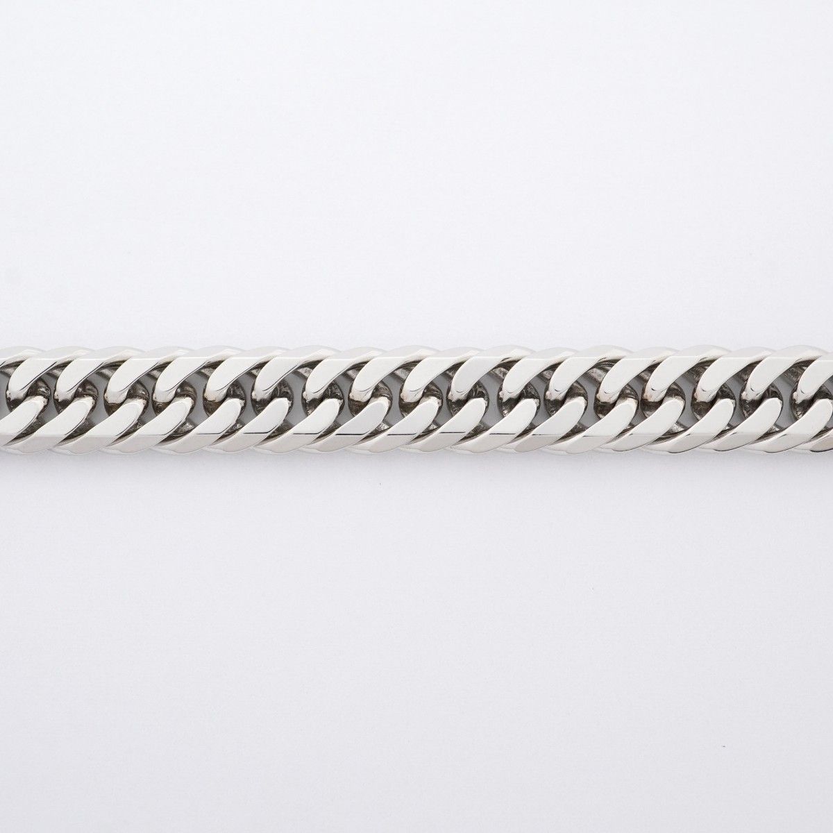 5khm073 喜平 ブレスレット Pt850 プラチナ 6面 ダブル 20.8cm 30.8g キヘイ メンズ レディース ユニセックス