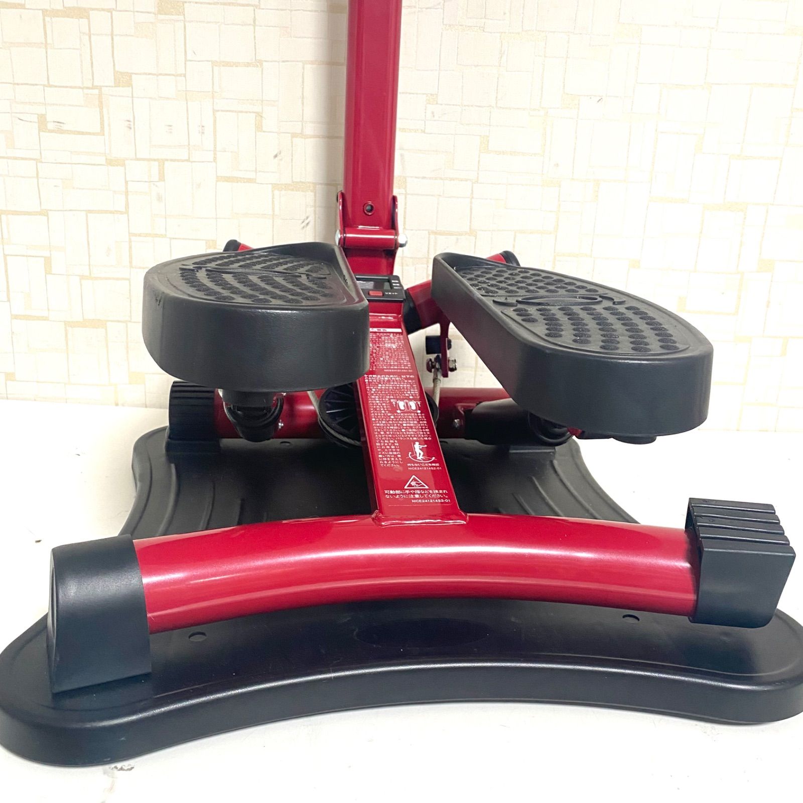 【未使用級】ナイスデイ NICEDAY 健康ステッパー 専用ハンドル付 レッド ナイスデイ 健康ステッパー 専用ハンドル マット付き レッド 訳あり