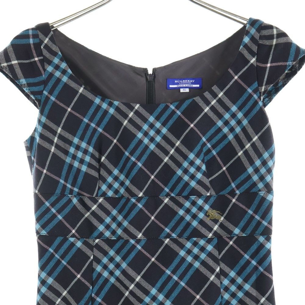 新品 タグ付きBURBERRY BLUE バーバリー ドレス ワンピース ウール BURBERRY BLUE LABEL - バーバリー ブルーレーベル ワンピース ドレス