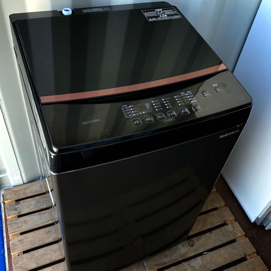 790 アイリスオーヤマ おしゃれブラックガラストップ 6kg洗濯機