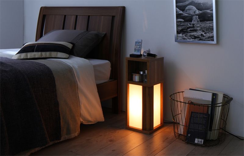 間接照明 サイドテーブル スリム アンテナイト W20