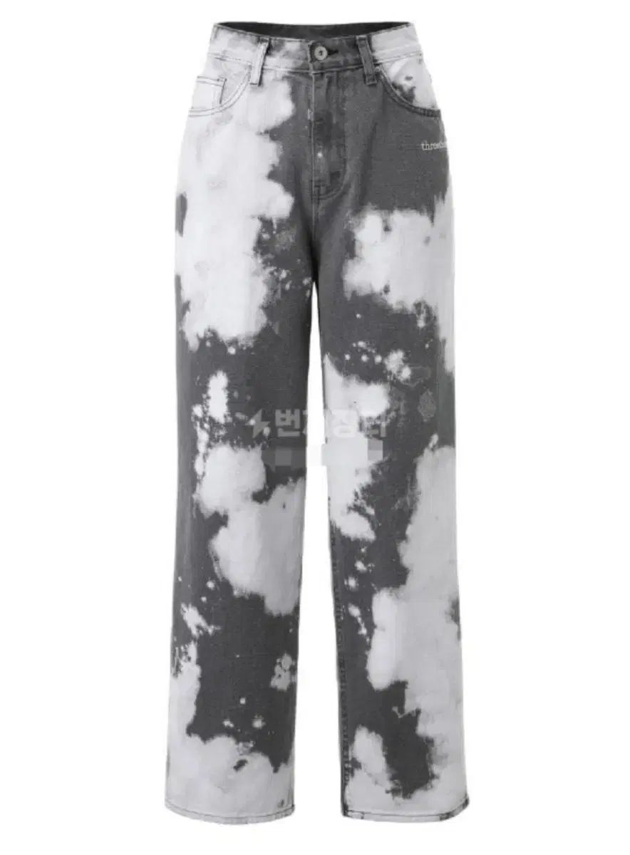 スリータイムズ 쓰탐 ズボン bleached denim black S デニム 흑청