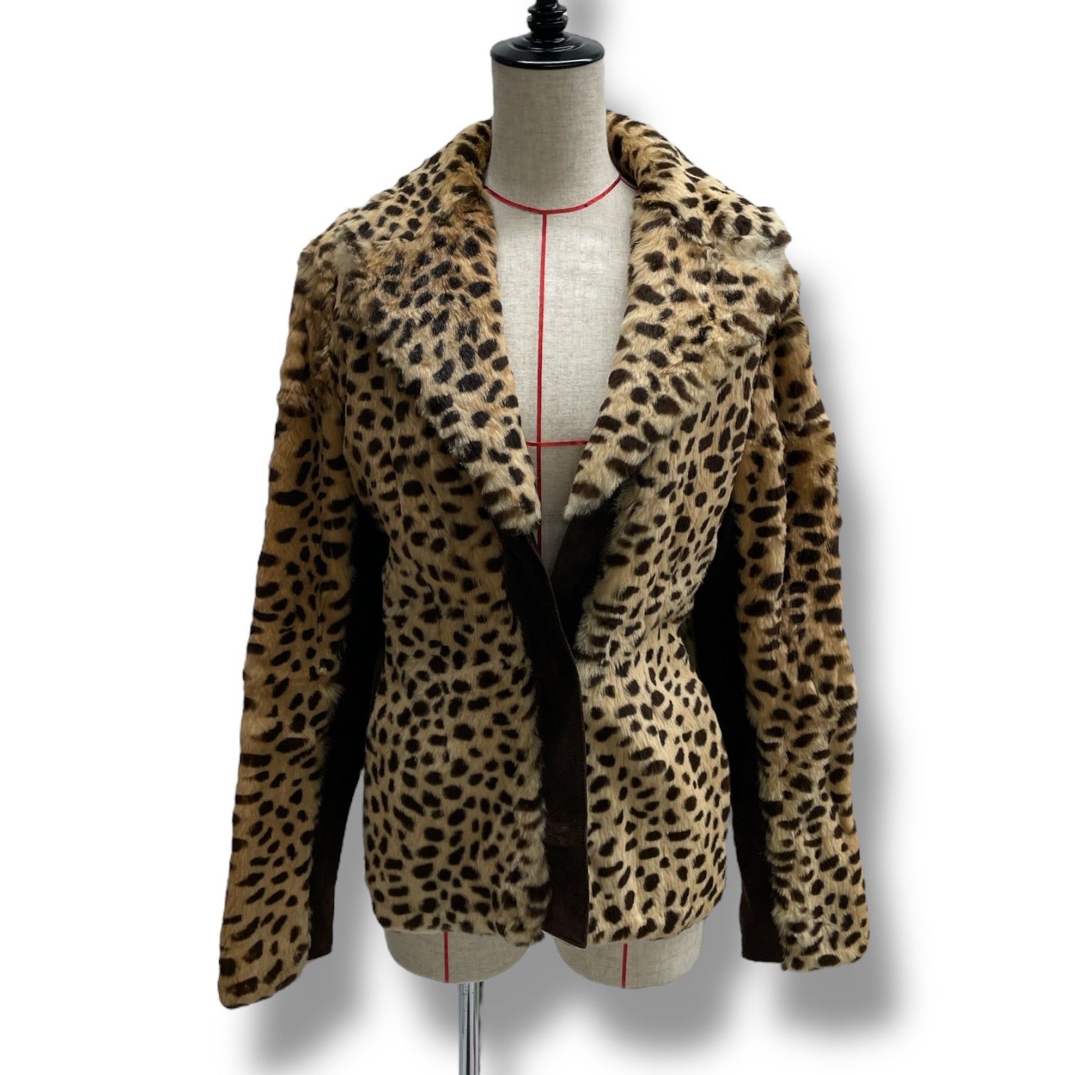 PHILOSOPHY DI ALBERTA FERRETTI ラビットファージャケット アウター ファーコート アニマル柄 豹柄 ヒョウ柄 イタリア製 ブラウン ベージュ サイズ40 レディース 秋 冬 ゴーゴー古着マルイファミリー溝口店 13 No.133